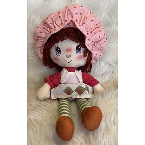 2015 Vintage Red Head Strawberry Shortcake Doll Yarn Hair With Bonnet 14" Read
